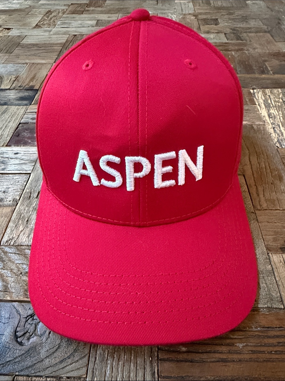 47 ASPEN Red Baseball Cap with White Embroidery